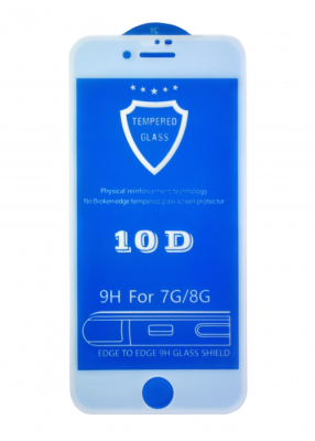 Защитное стекло 10D PREMIUM iPhone 7 8 white