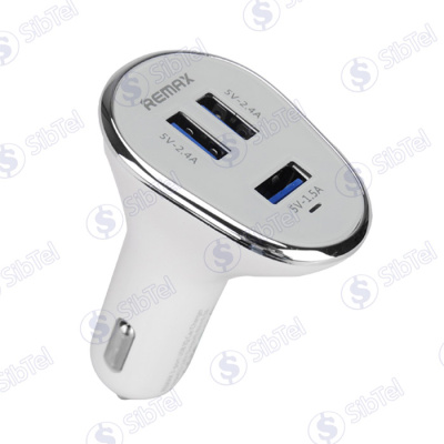 USB Переходник АЗУ Remax RC-302 63A (3USB) white