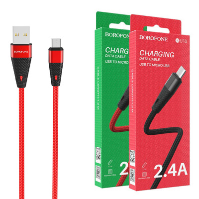 microUSB Borofone BU10 (1m) red