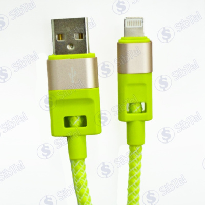 Data-кабель iPhone 5 6s (ткан.) NEO green