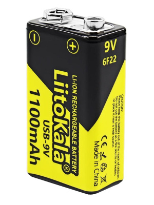 Батарейка алкалиновая LiitoKala Крона USB-9V 1100ma