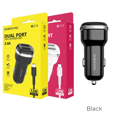 Автомобильный блок BOROFONE BZ13 (2.1A,2USB) black