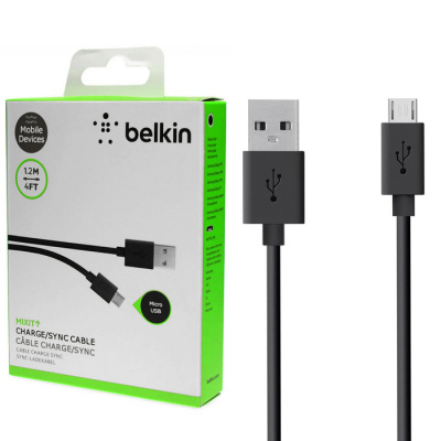 Кабель microUSB Belkin 1.2m в коробке black