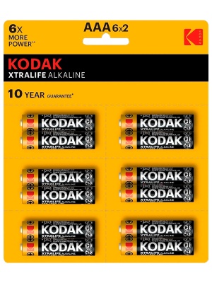 Батарейка алкалиновая Kodak AAA-LR03 XtraLife отрывные (12BL)