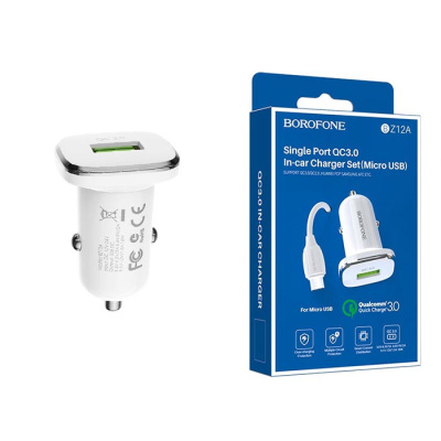 BOROFONE BZ12A (3A,1USB) white