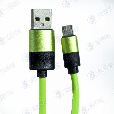 Data-кабель microUSB metal Лапша green