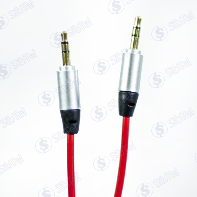 Кабель AUX (3.5-3.5) спиралеобразный red