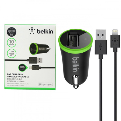 АЗУ кабель Lightning BELKIN F8J051 черный