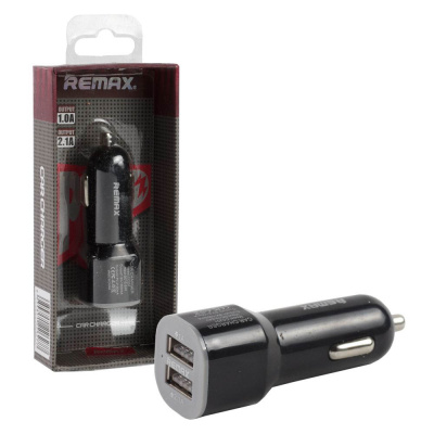 USB Переходник АЗУ Remax CC-201 2A (2USB) black