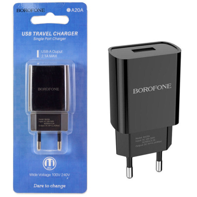 Сетевой блок Borofone BA20A (2.4A,1USB) black