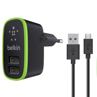 СЗУ microUSB Belkin F8J052 2USB) black