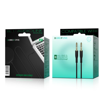 Кабель AUX Borofone BL1 black