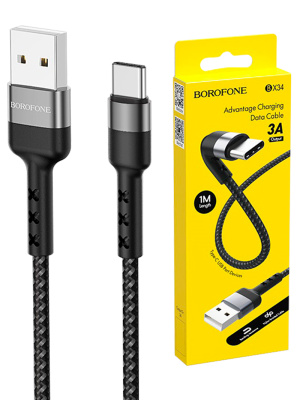 Кабель Type-C Borofone BX34 (3A,1m) black