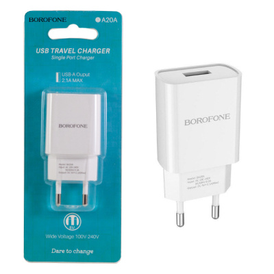 Сетевой блок Borofone BA20A (2.4A,1USB) white
