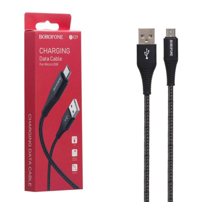 Кабель microUSB Borofone BX29 (1m) black