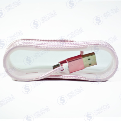 Data-кабель microUSB (тканевый) X8 pink