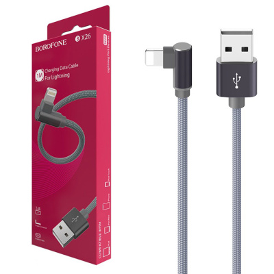 Кабель lightning Borofone BX26 (1m) grey