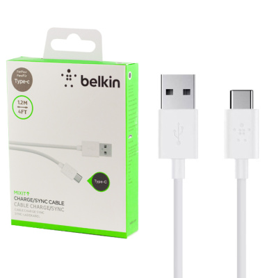 Кабель Type-C Belkin 1.2m в коробке white