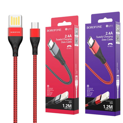 microUSB Borofone BU11 (1m) red