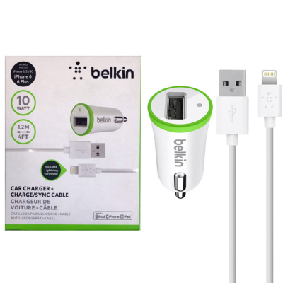 АЗУ кабель Lightning BELKIN F8J051 белый
