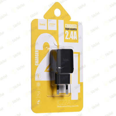 СЗУ Hoco C22A (24A,1USB) black