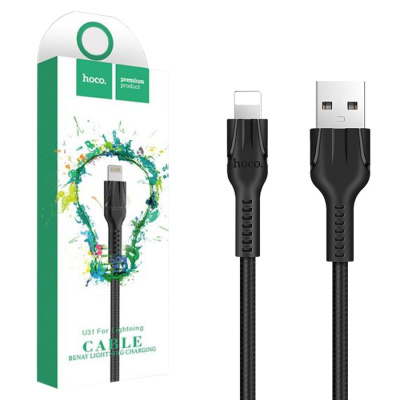 Кабель Lightning Hoco U31 Benay (1m) black