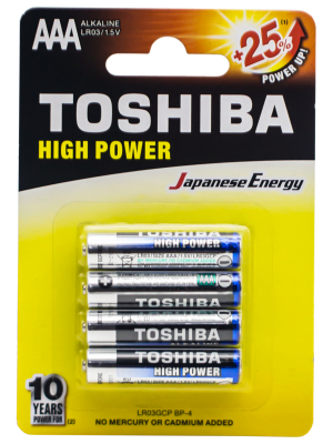 Батарейка алкалиновая Toshiba AAA LR03 (4BL)