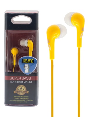 наушники MP3 LIFE Premium G01 желтый