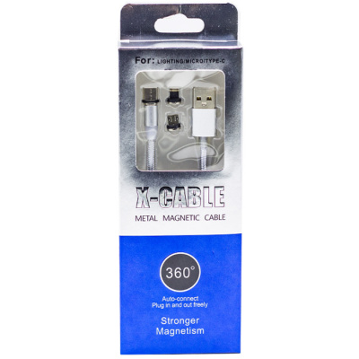 Кабель магнитный тканевый 3в1