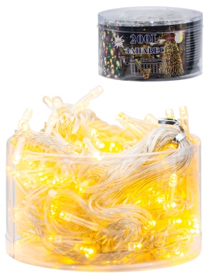 LED-8023-2 ШТОРА 100ламп 1,8-1,8m желтая 1