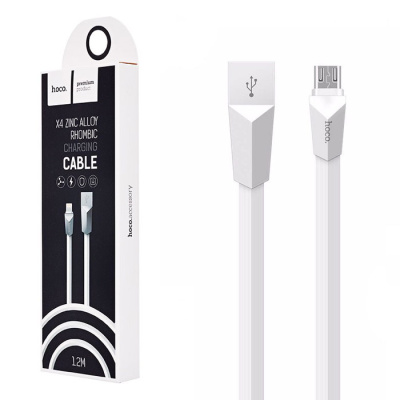 Data-кабель LightNing Hoco X4 Zinc Alloy rhombic white