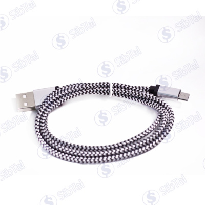 Data-кабель microUSB (тканевый) Зебра white