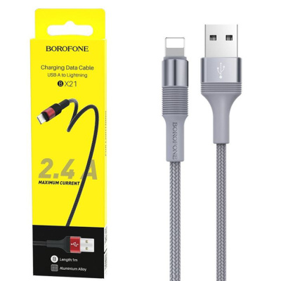 Кабель lightning Borofone BX21 (1m) gray