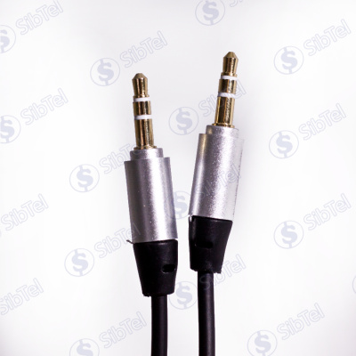 Кабель AUX (3.5-3.5) спиралеобразный black