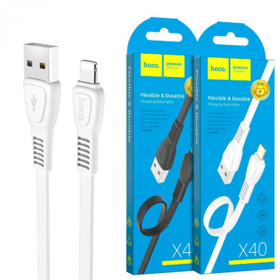 Кабель Lightning Hoco X40 (1m) white