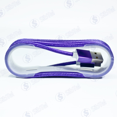 Data-кабель microUSB (тканевый) X8 purple