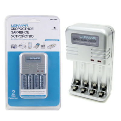 Зарядное устройство Lenmar PRO-290R (+4 аккумулятора 2500мА)