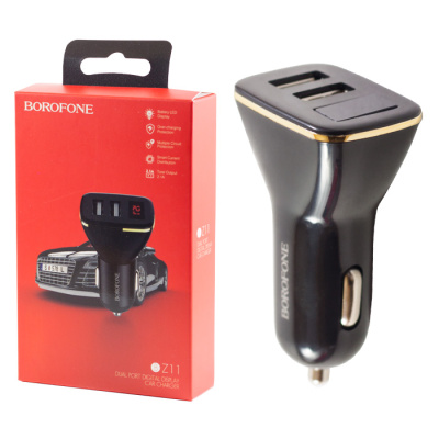 Автомобильный блок BOROFONE BZ11 (2.1A,2USB) black