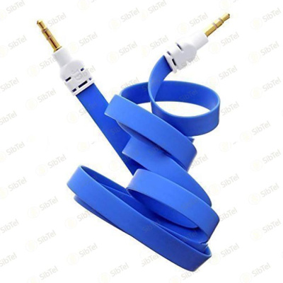 Кабель AUX №2 плоский blue