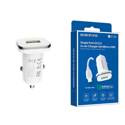 BOROFONE BZ12A (3A,1USB) white