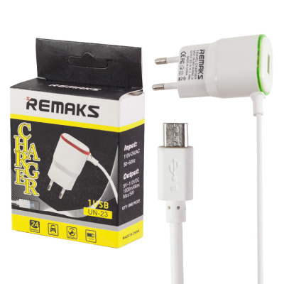 Сетевое зарядное microUSB REMAKS UN23 (1USB, 1A)
