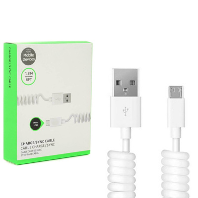 Кабель microUSB Belkin 1.8m в коробке спираль white