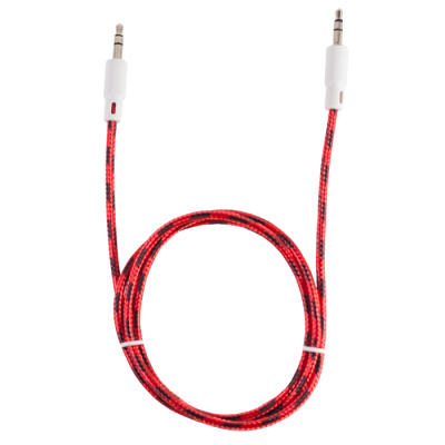 Кабель AUX HB T02 тканевый red