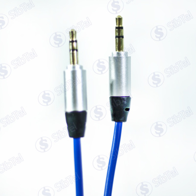 Кабель AUX (3.5-3.5) спиралеобразный blue