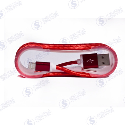 Data-кабель iPhone 5 6s (ткан.) X8 red