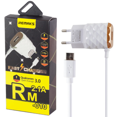 Сетевое зарядное Type-C REMAKS RM-010 (2.1A) white