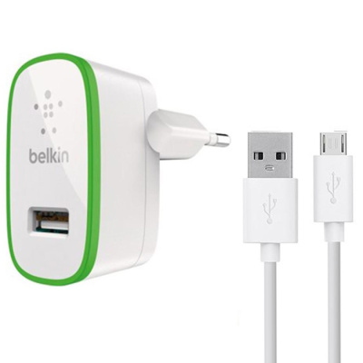 Адаптер+кабель microUSB Belkin F8J052 10W white