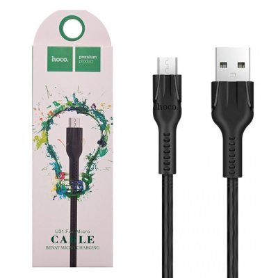 Кабель microUSB Hoco U31 Benay (1m) black