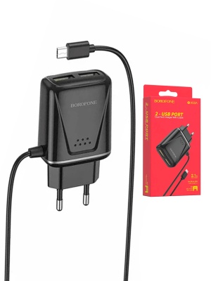 BOROFONE BA50A (2.1A,1USB) black BOROFONE BA50A (2.1A,1USB) black
