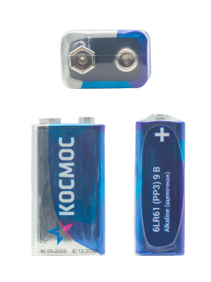 Батарейка алкалиновая Космос Крона